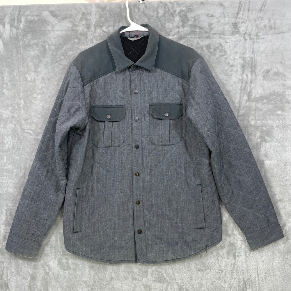 Smartwool Quilted Merino Wool Blend Snap Shacket Men's Size XL? Gray  FLAWS!‎
